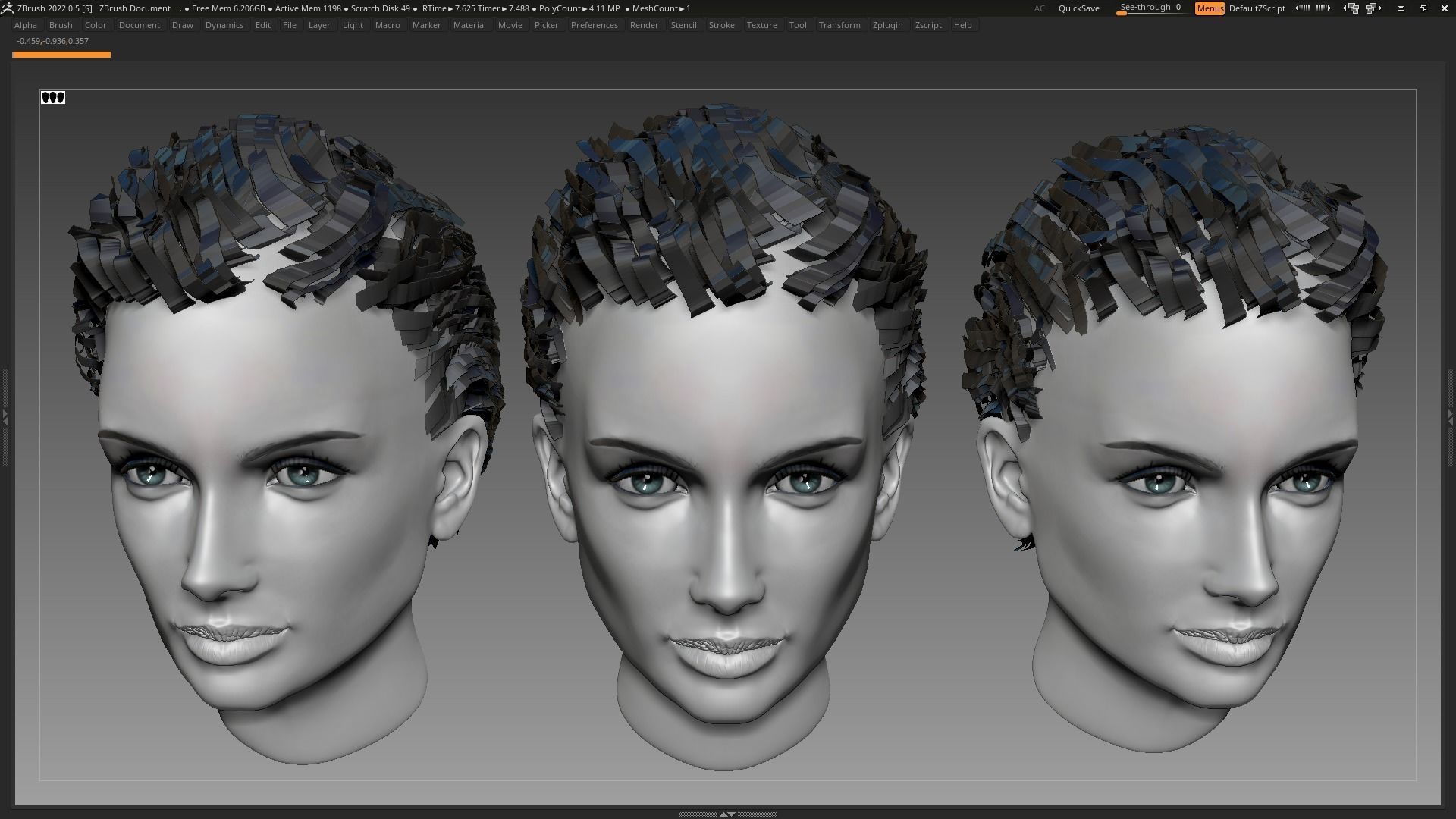 Beautiful Sexy Charismatic Woman Girl Head Female Base Mesh 3D model_4