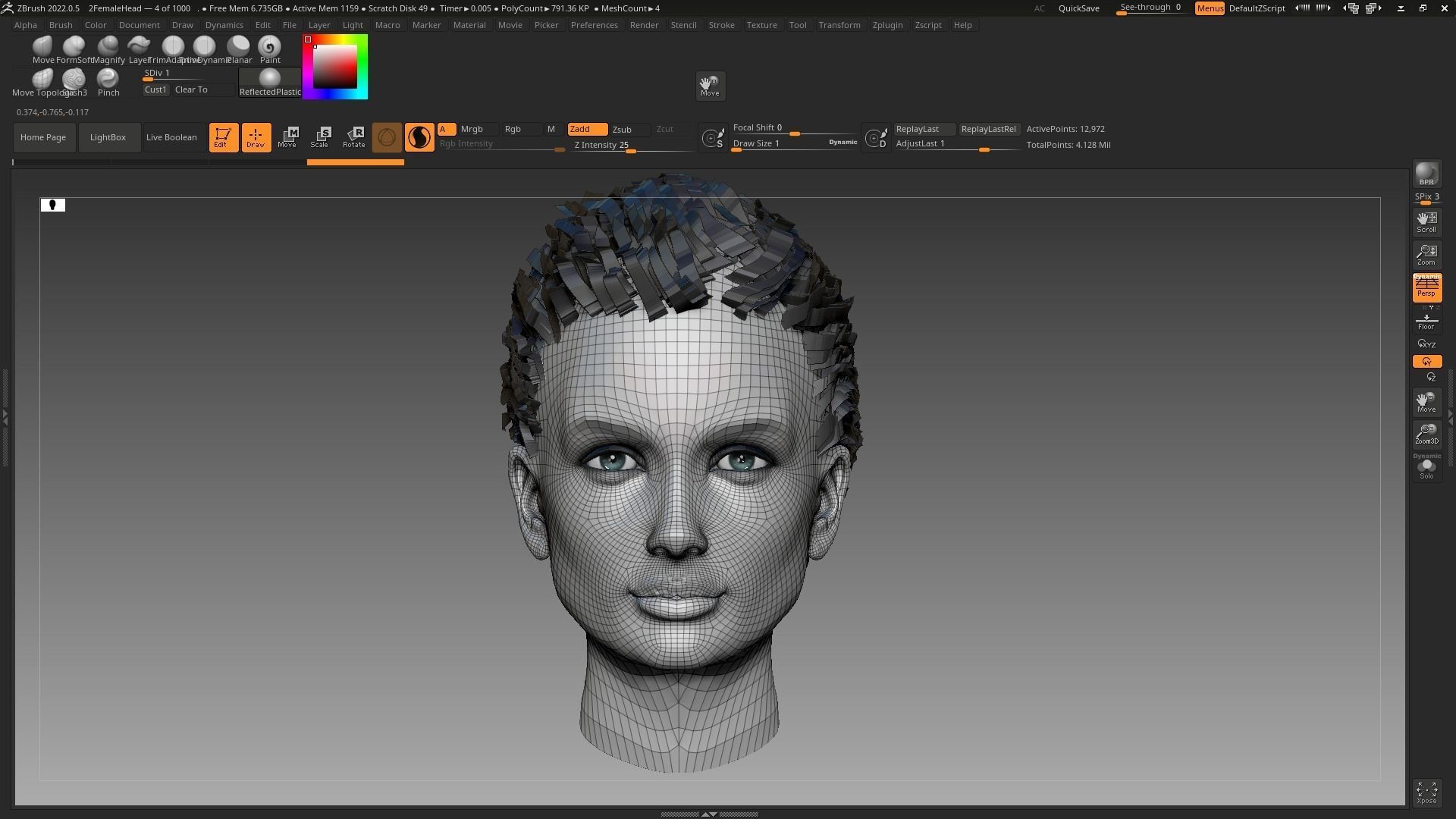Beautiful Sexy Charismatic Woman Girl Head Female Base Mesh 3D model_8