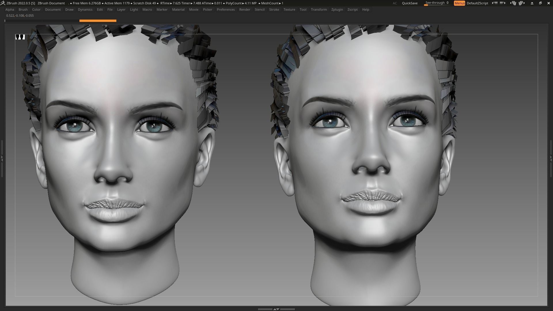 Beautiful Sexy Charismatic Woman Girl Head Female Base Mesh 3D model_2