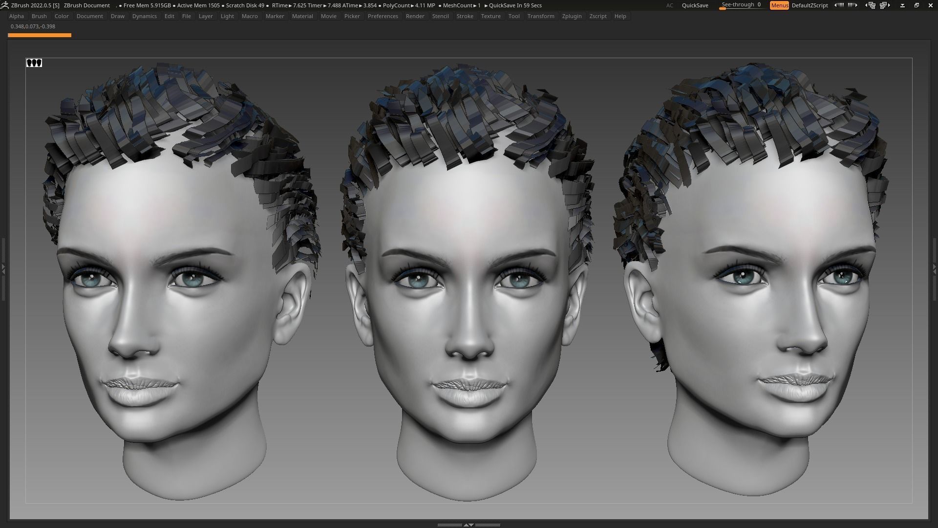 Beautiful Sexy Charismatic Woman Girl Head Female Base Mesh 3D model_3