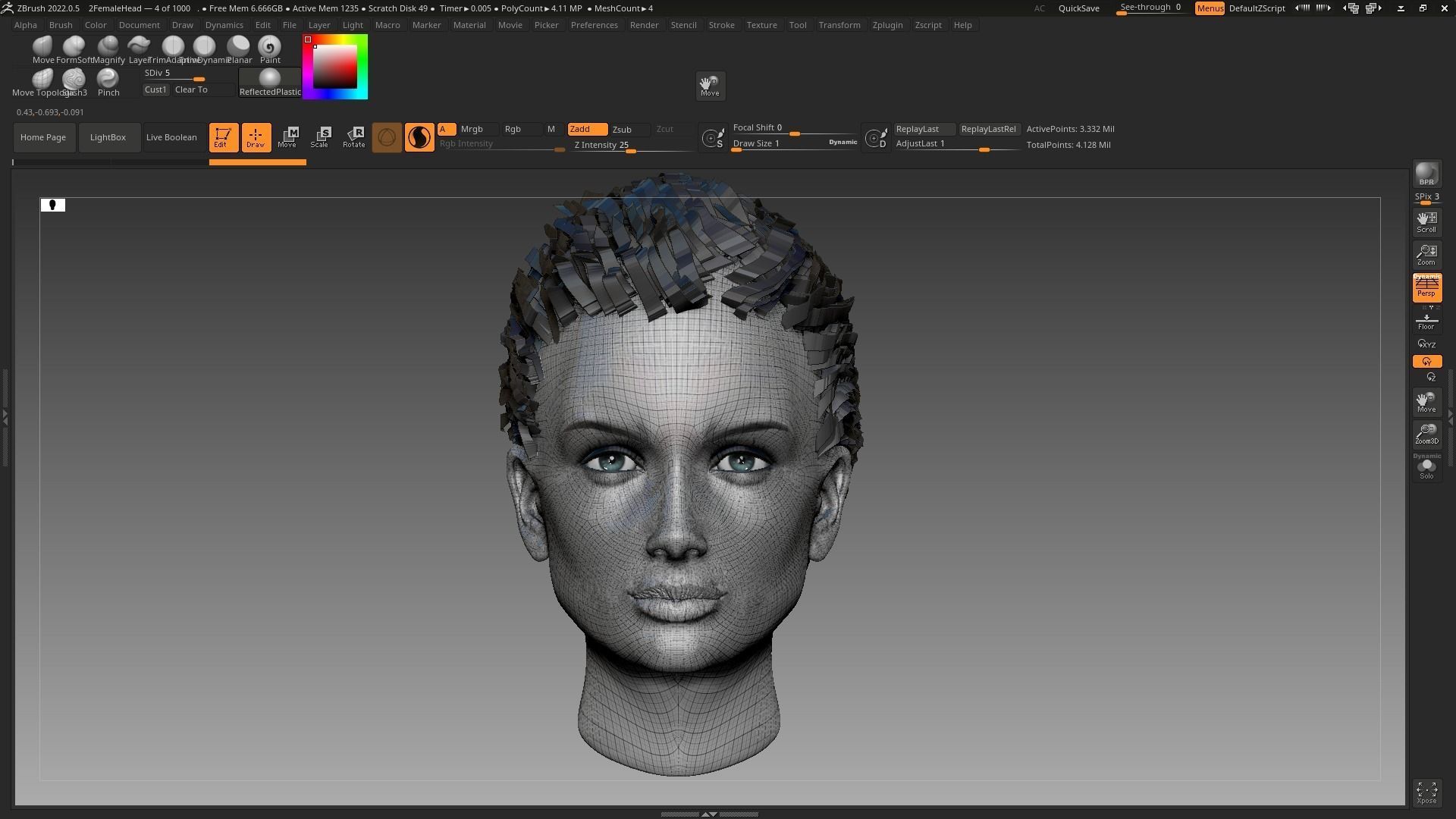 Beautiful Sexy Charismatic Woman Girl Head Female Base Mesh 3D model_9