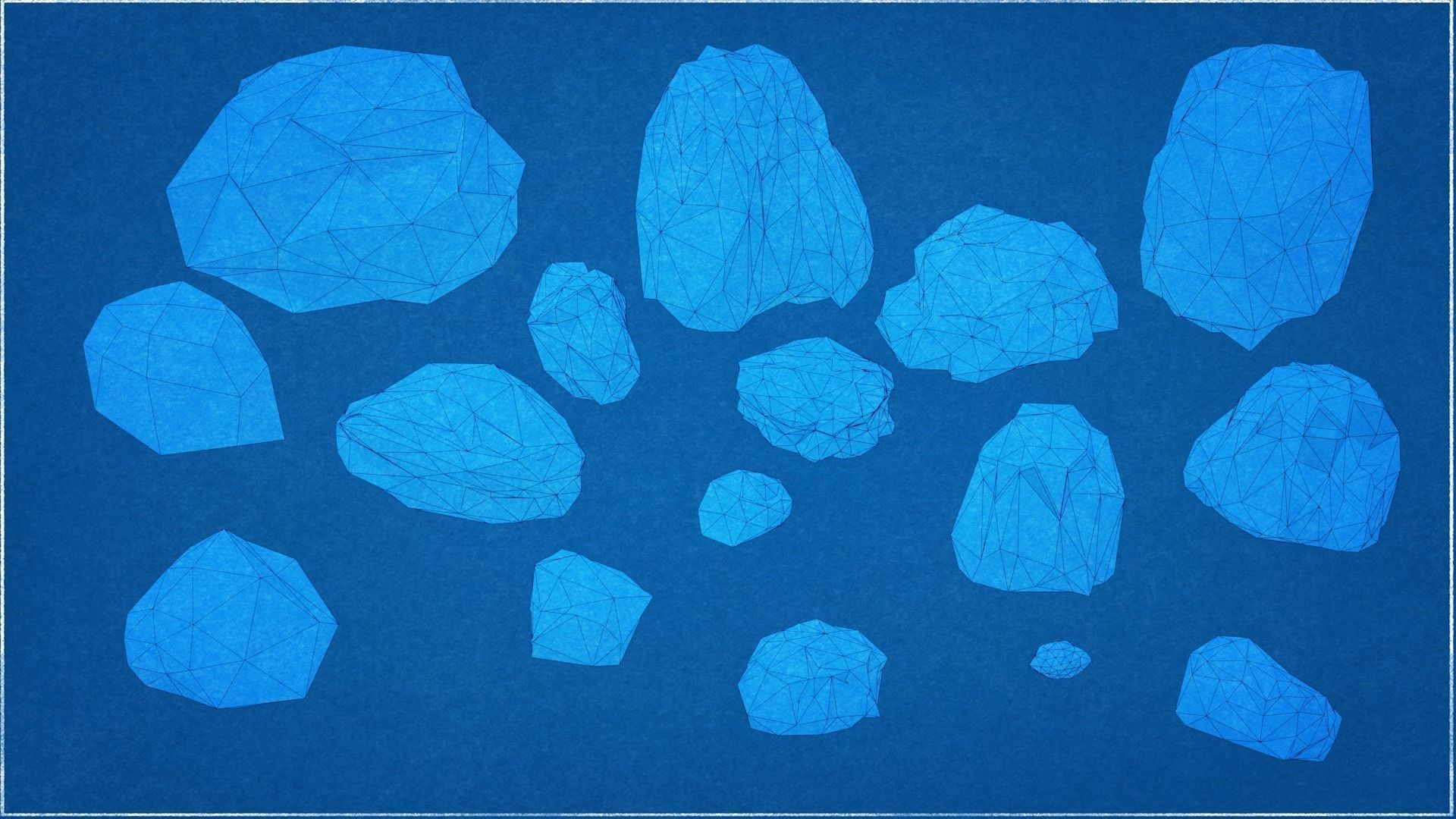 Pack 89 Rocks Low-Poly Low-poly 3D model_12