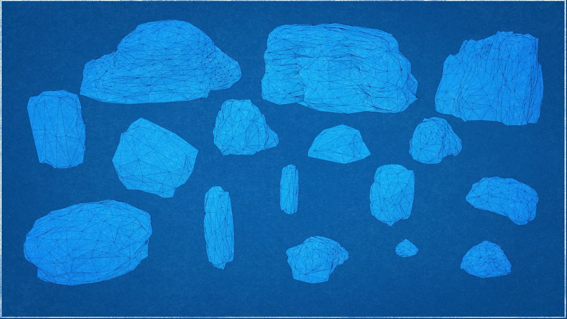 Pack 89 Rocks Low-Poly Low-poly 3D model_11