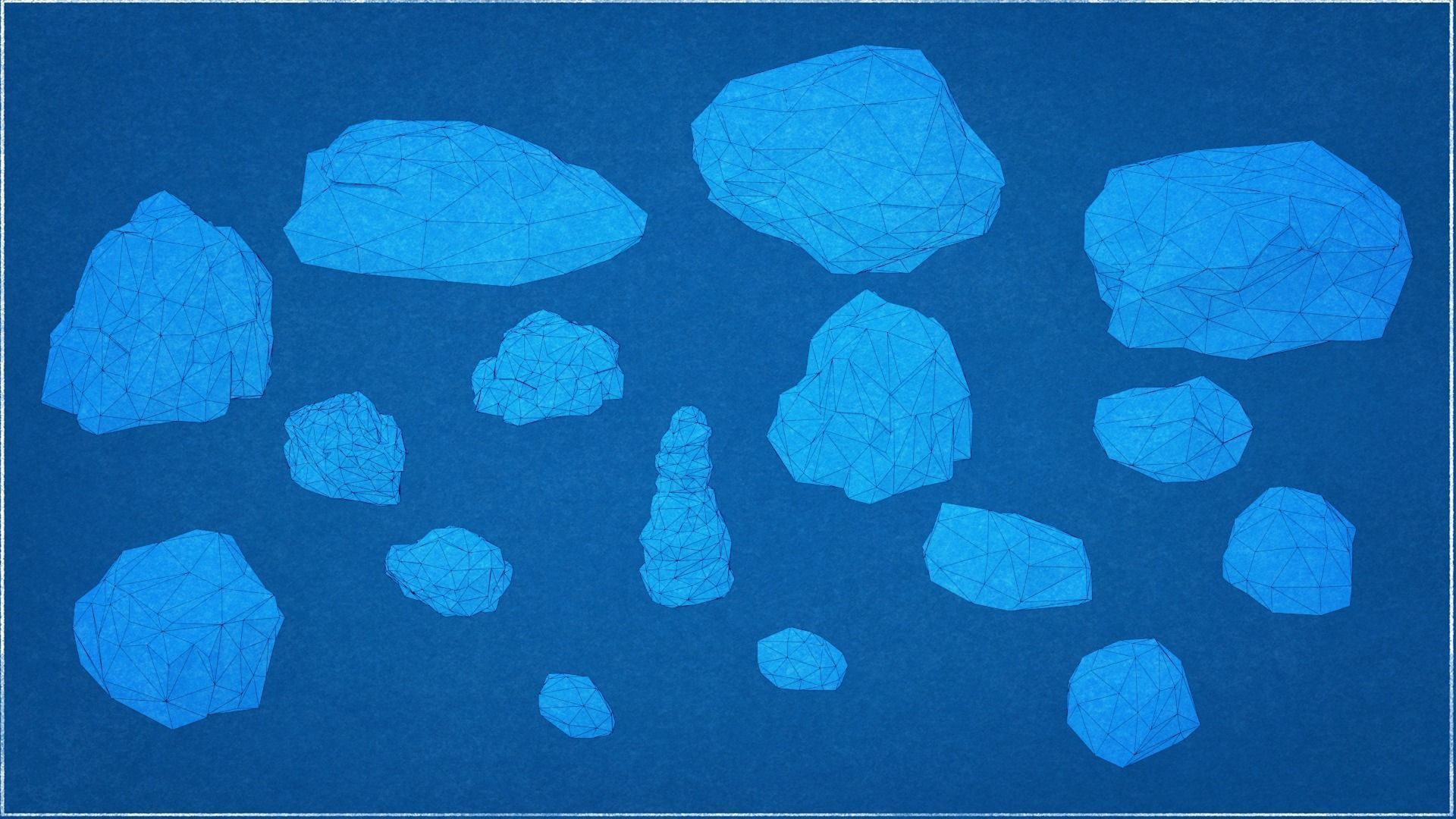 Pack 89 Rocks Low-Poly Low-poly 3D model_10