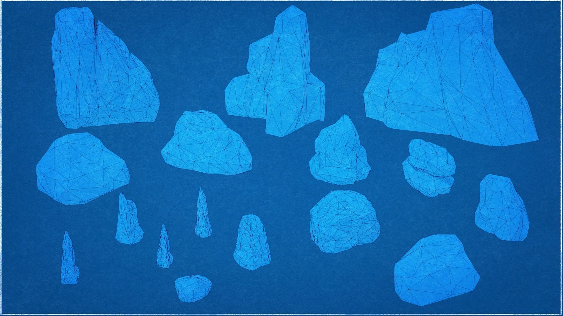 Pack 89 Rocks Low-Poly Low-poly 3D model_9