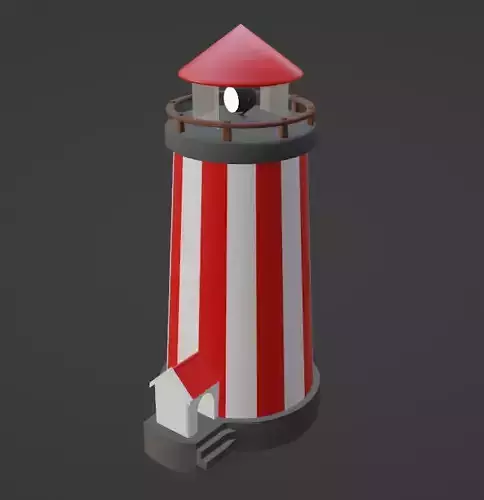 lowpoly lighthouse Low-poly 3D model