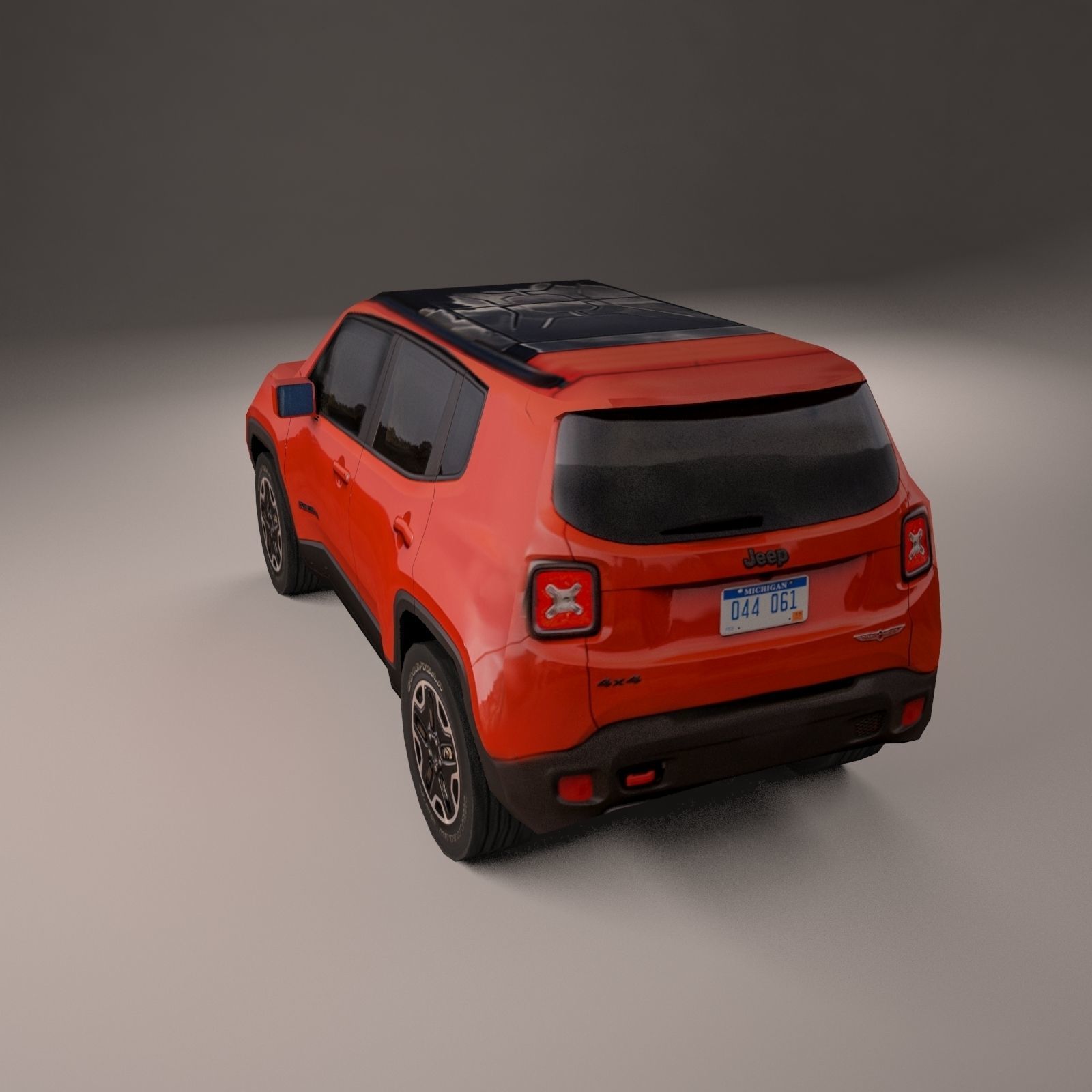 Jeep Renegade 2016 4X4 Low-poly 3D model_3