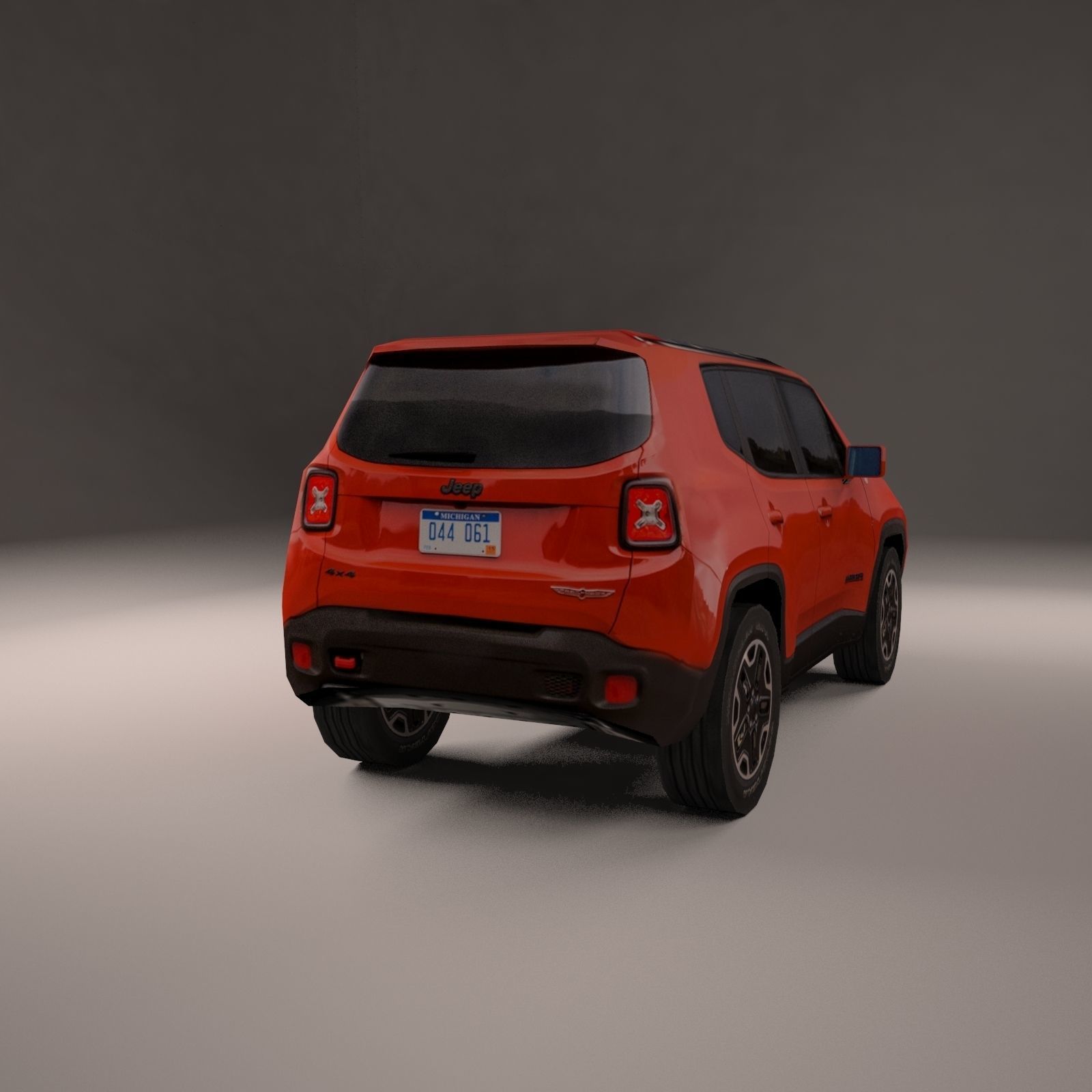 Jeep Renegade 2016 4X4 Low-poly 3D model_2