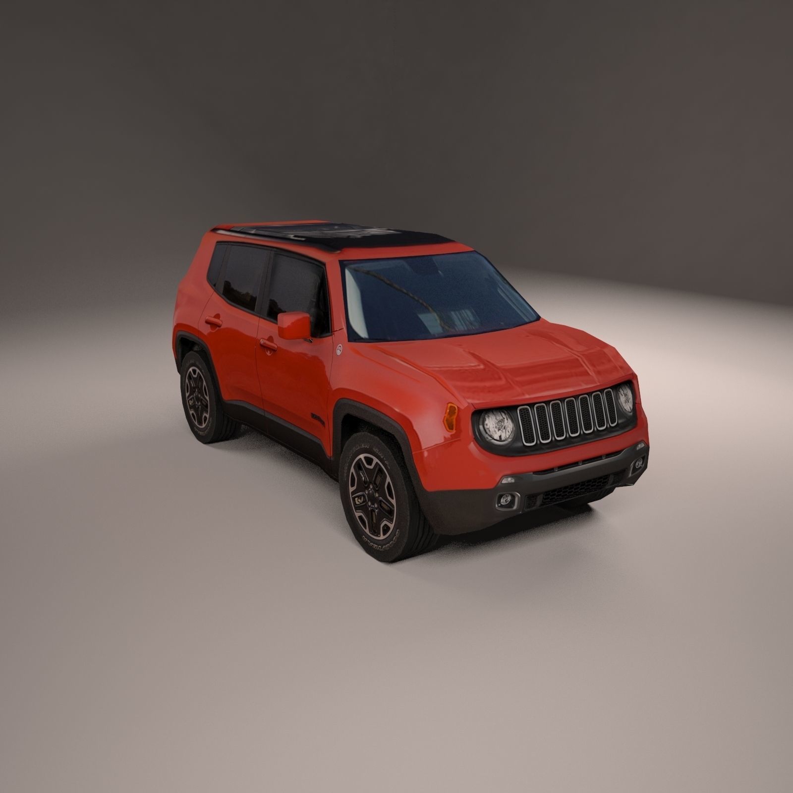 Jeep Renegade 2016 4X4 Low-poly 3D model_5