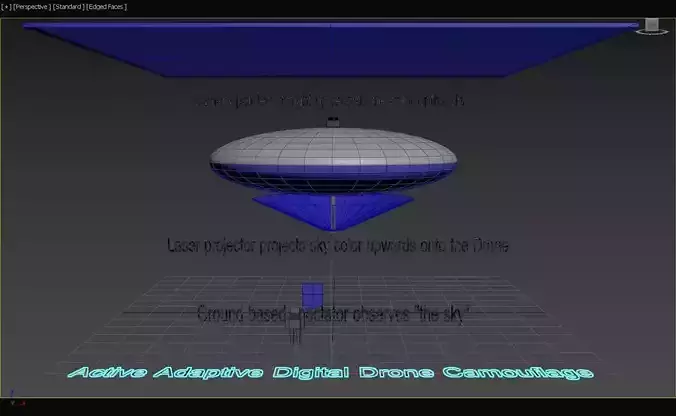 Active Adaptive Digital Drone Camouflage - Concept 3D model