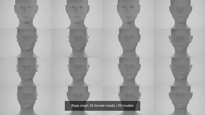Base mesh 25 female heads