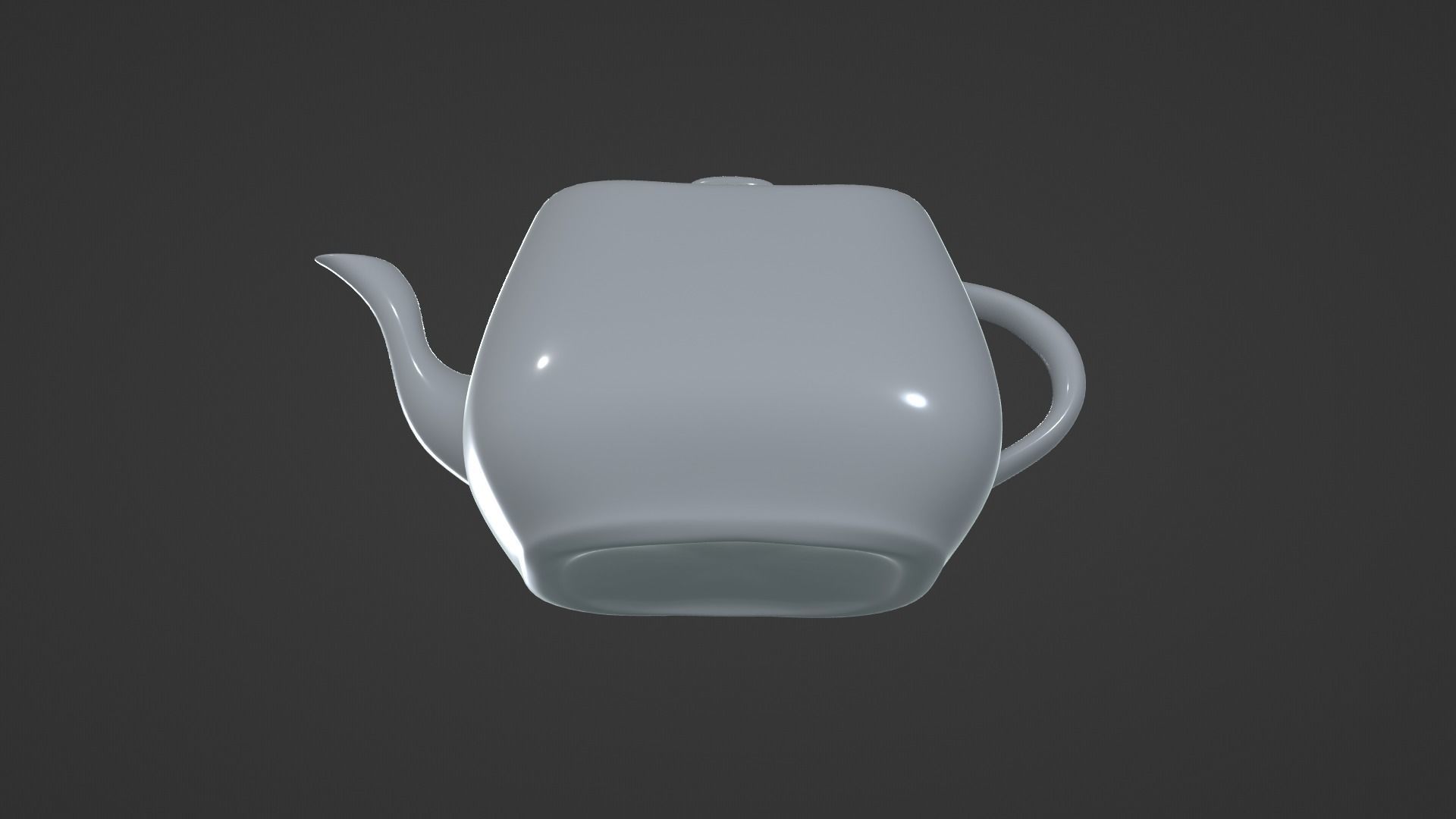 White Porcelain Teapot Free 3D model_12