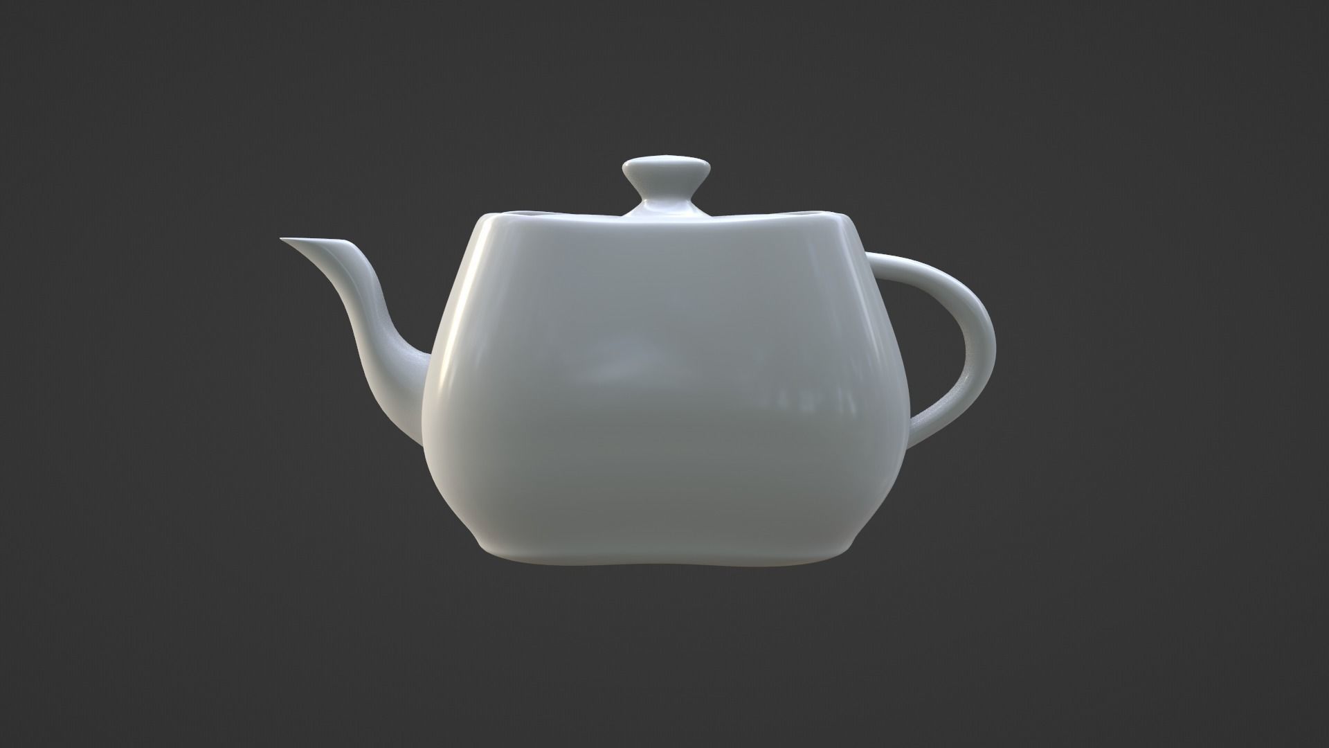 White Porcelain Teapot Free 3D model_5