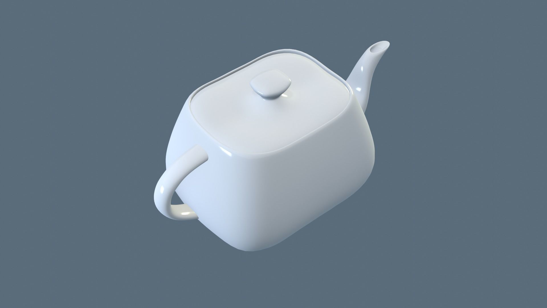 White Porcelain Teapot Free 3D model_25