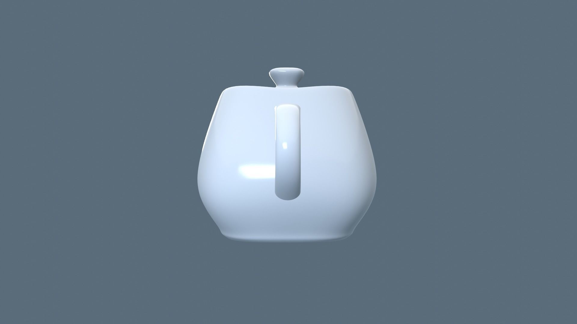 White Porcelain Teapot Free 3D model_16