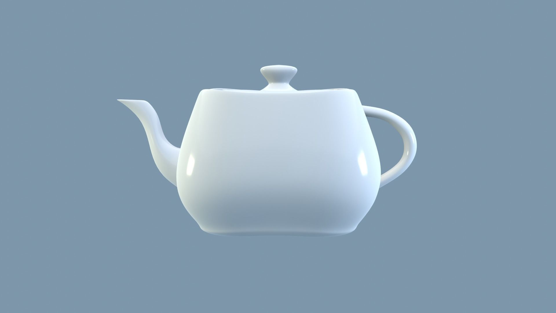White Porcelain Teapot Free 3D model_6