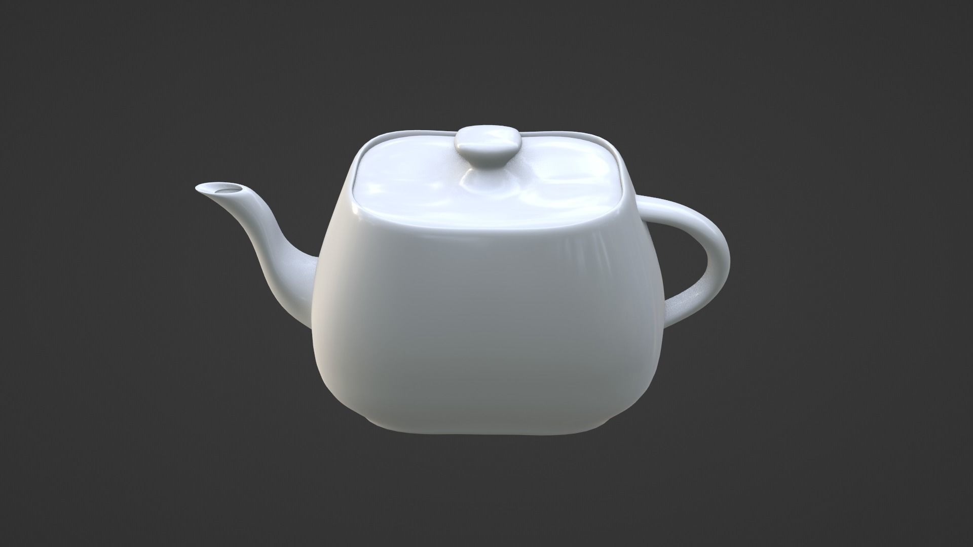 White Porcelain Teapot Free 3D model_9