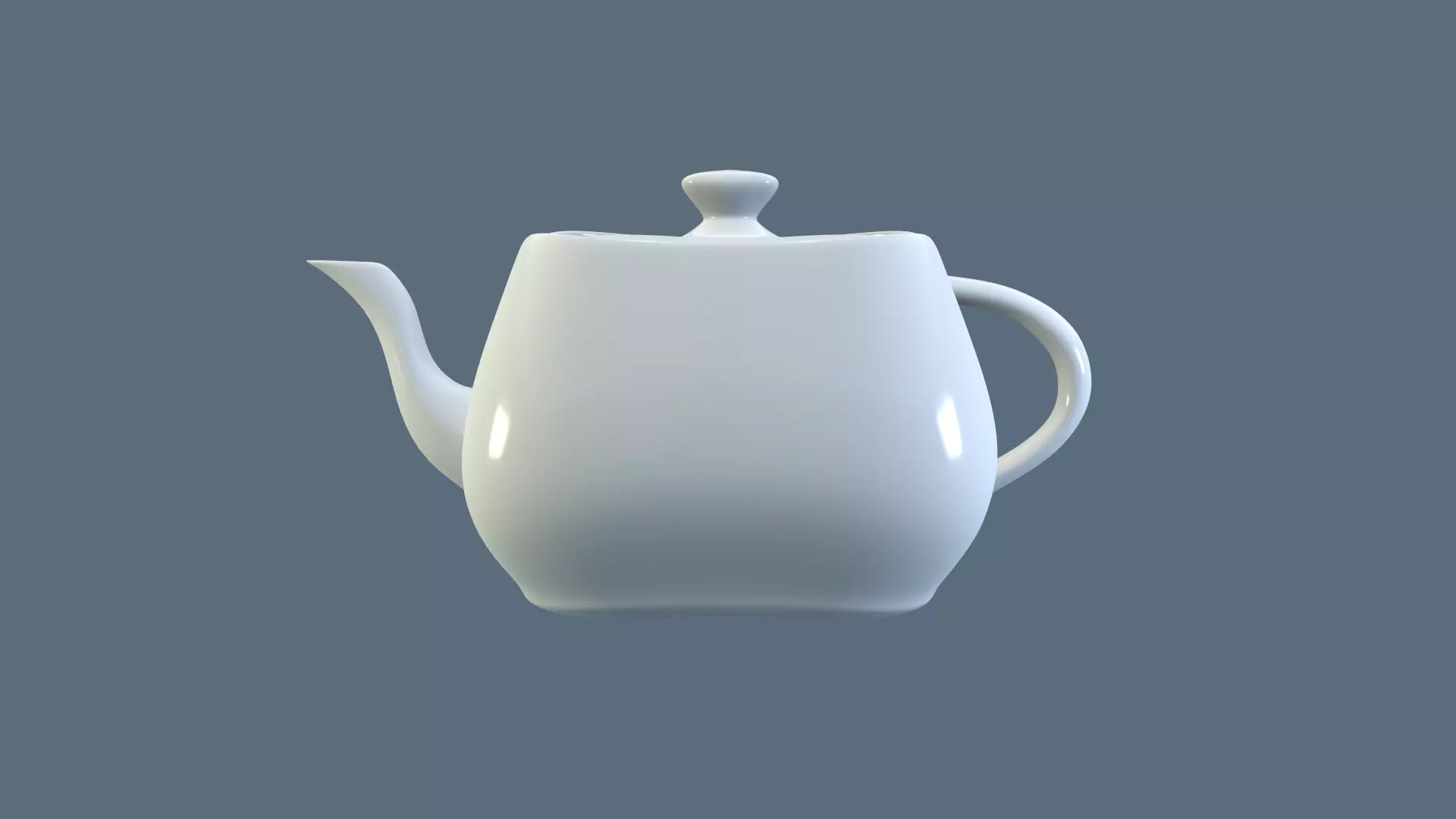 White Porcelain Teapot Free 3D model_0