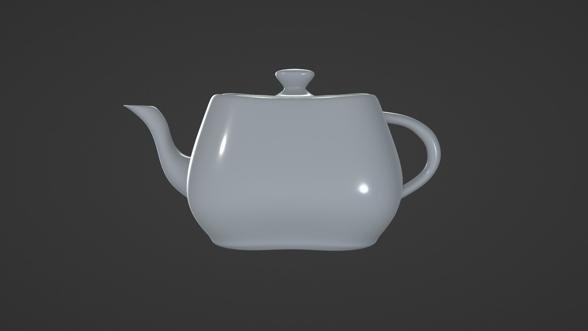 White Porcelain Teapot Free 3D model_4