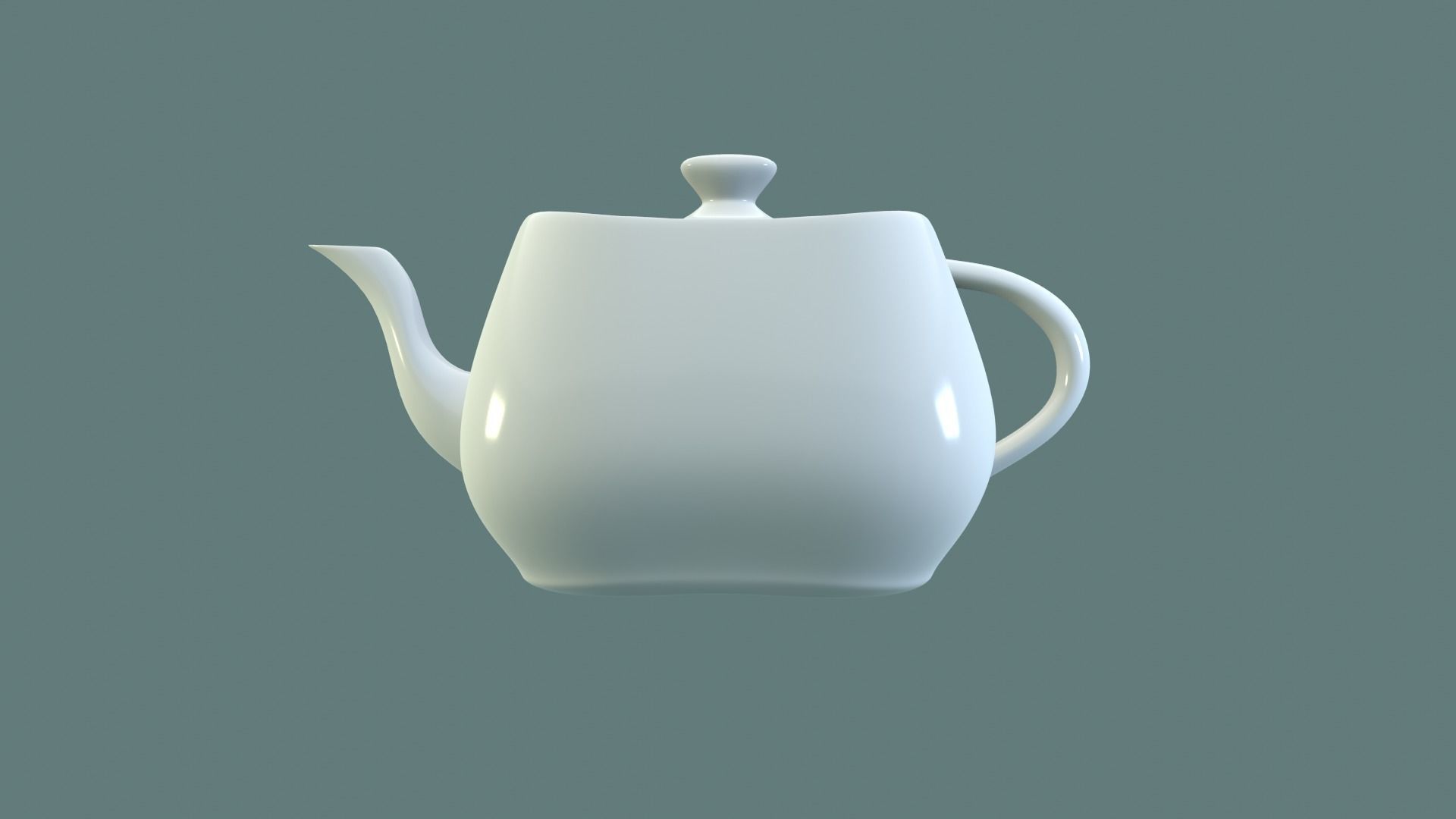 White Porcelain Teapot Free 3D model_27