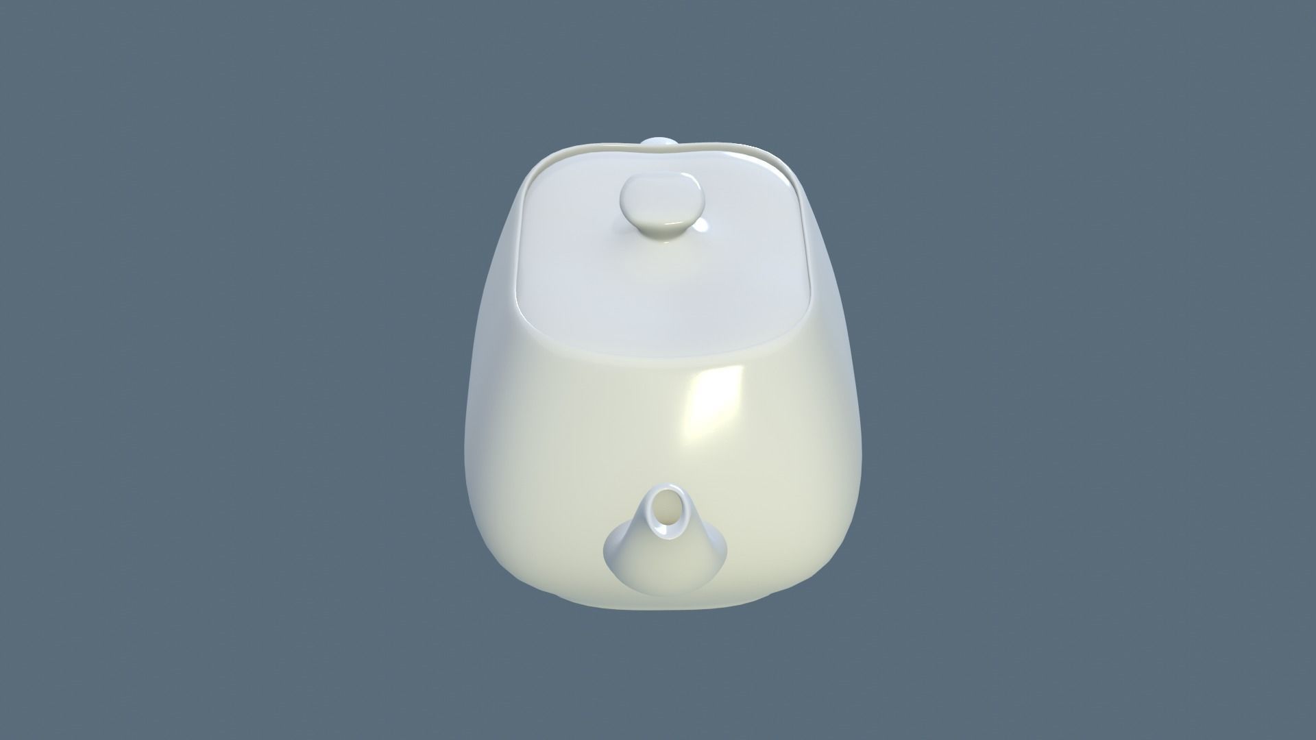White Porcelain Teapot Free 3D model_19