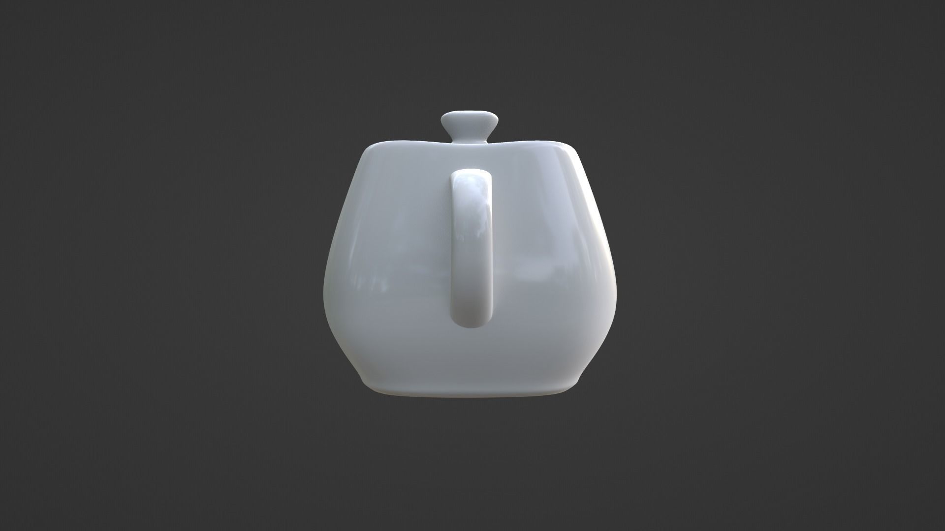 White Porcelain Teapot Free 3D model_15