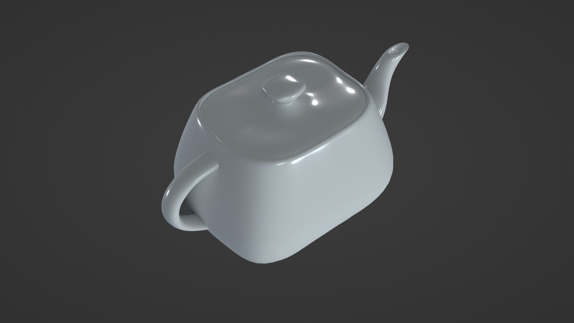 White Porcelain Teapot Free 3D model_24