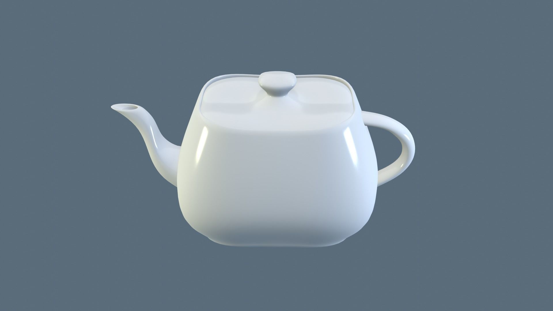 White Porcelain Teapot Free 3D model_10