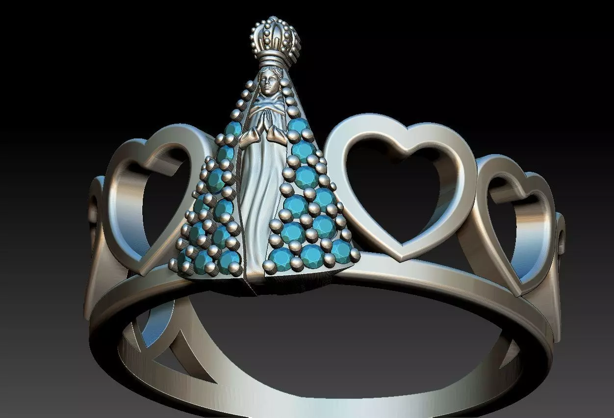 Aparecida Heart Ring 3D print model
