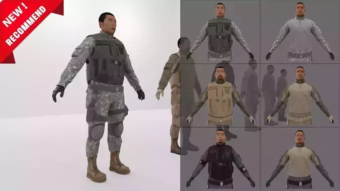 Soldier Low-poly 3D model