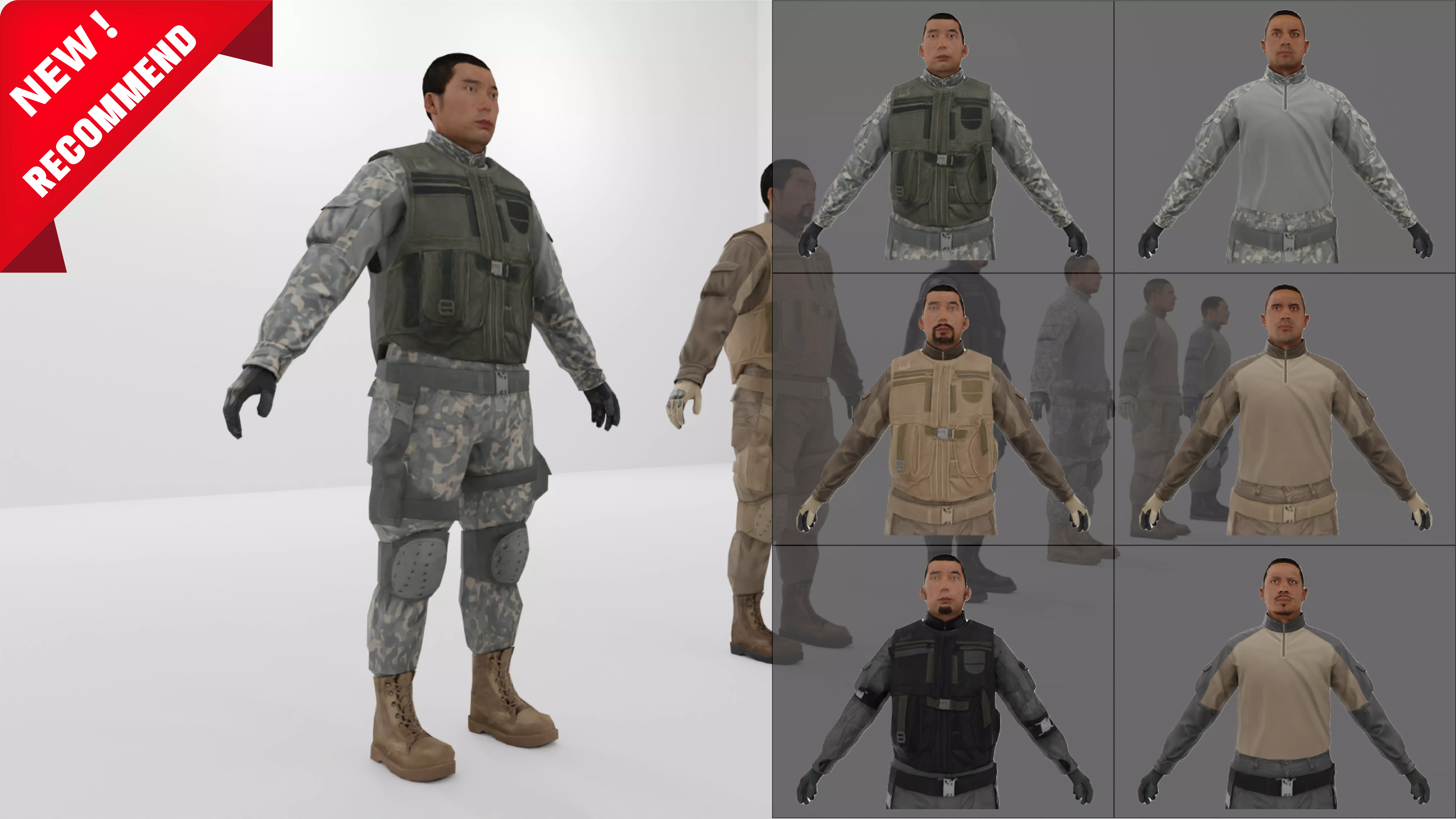 Soldier Low-poly 3D model Low-poly 3D model_0