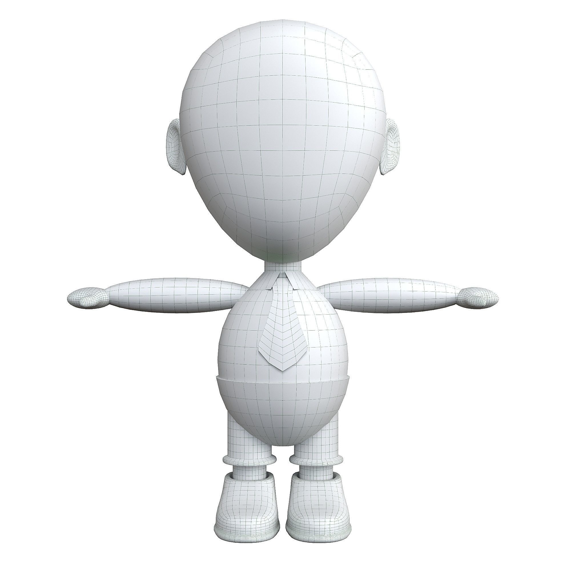 Office man game ready character Low-poly 3D model_6