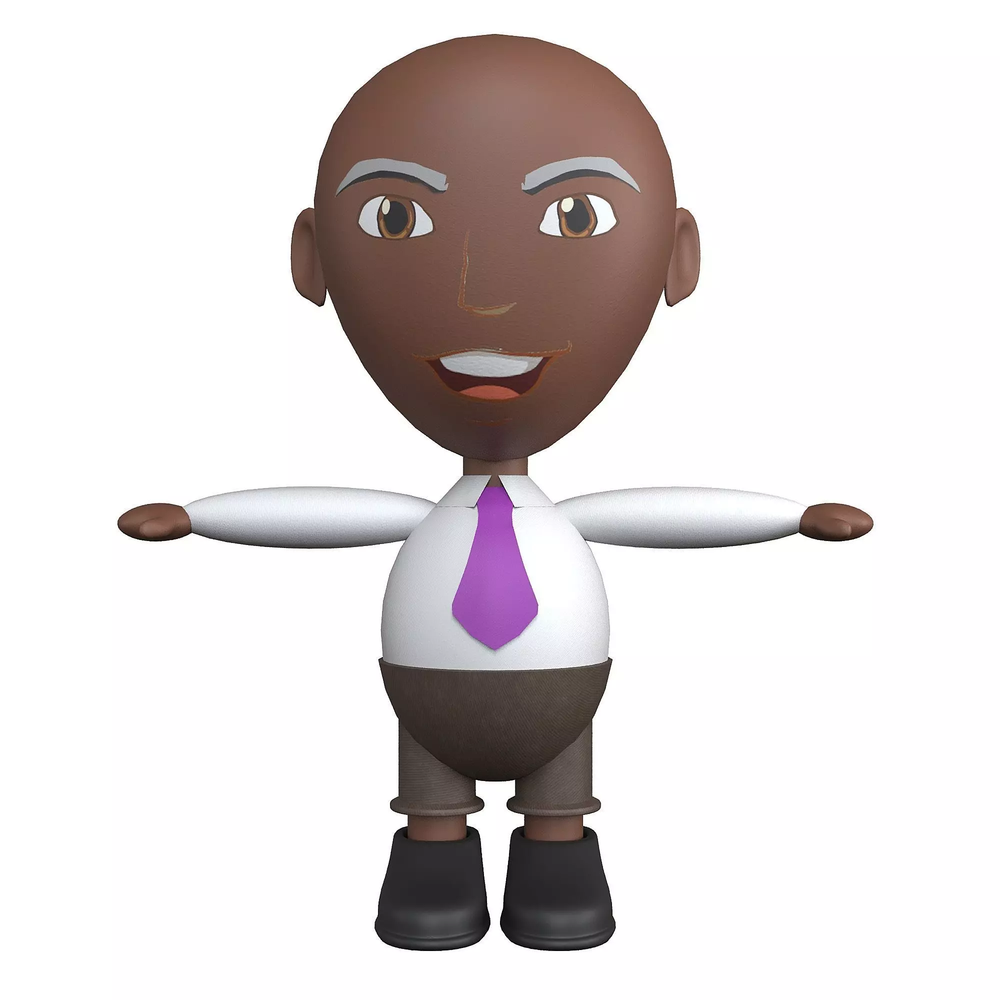 Office man game ready character Low-poly 3D model_0