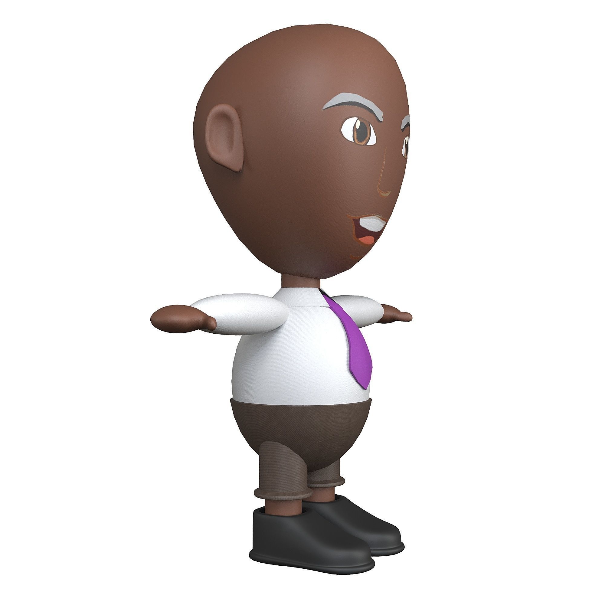 Office man game ready character Low-poly 3D model_1