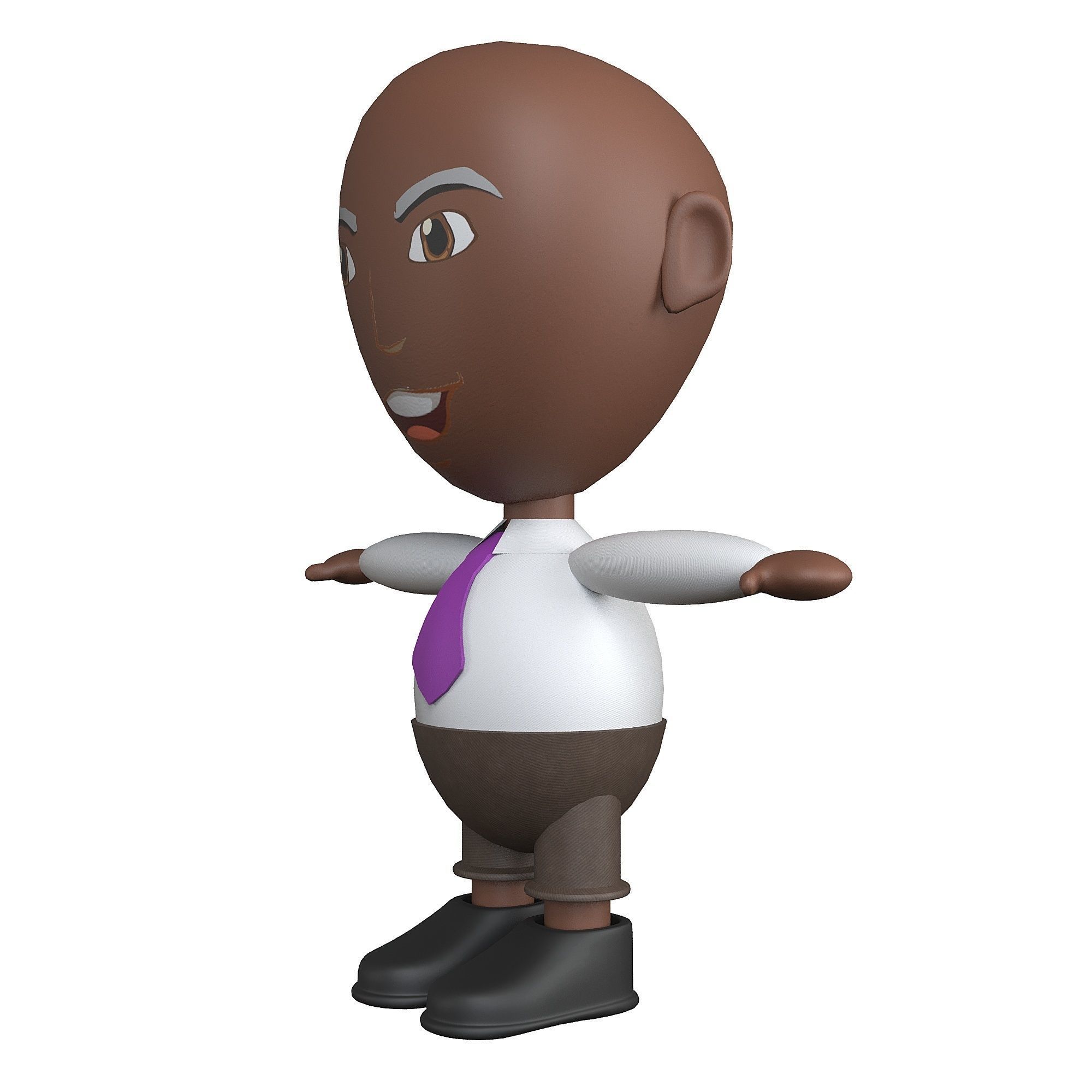 Office man game ready character Low-poly 3D model_4
