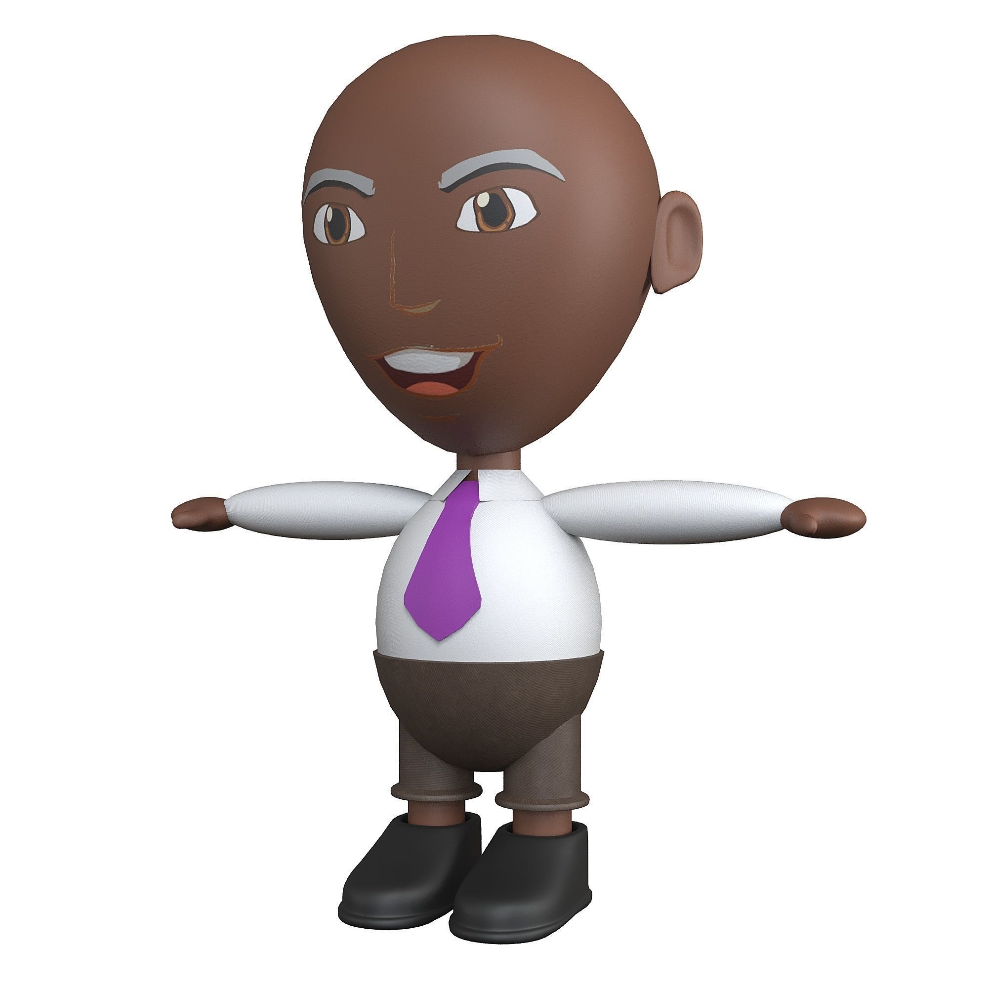 Office man game ready character Low-poly 3D model_5