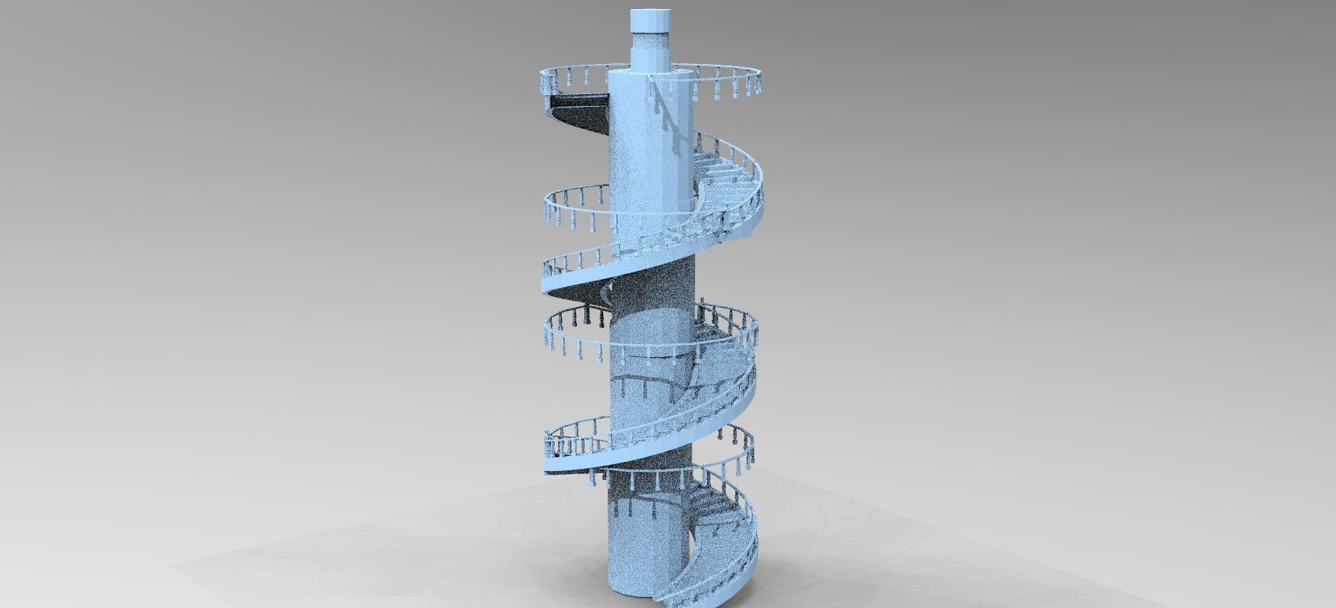 Tower Spiral Staircase 1 3D model_1