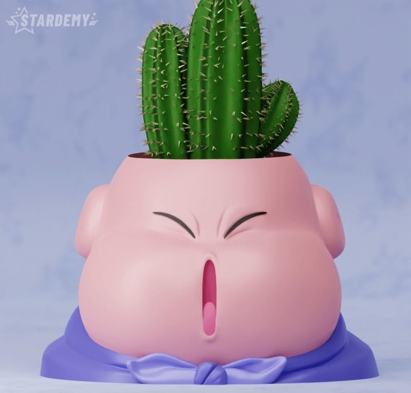 Majin Boo Pen Holder Planter Decor Print in Place 2 expressions 3D print model_1