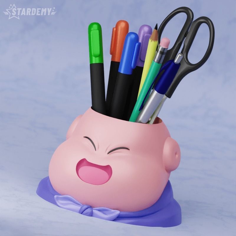 Majin Boo Pen Holder Planter Decor Print in Place 2 expressions 3D print model_6