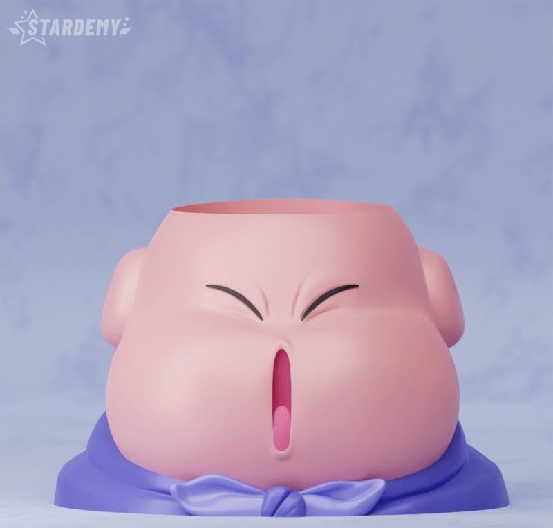 Majin Boo Pen Holder Planter Decor Print in Place 2 expressions 3D print model_4