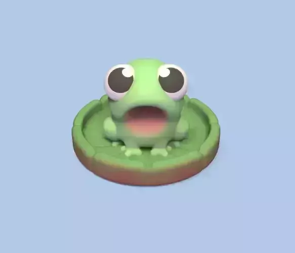 Frog on Victoria Amazonica 3D print model