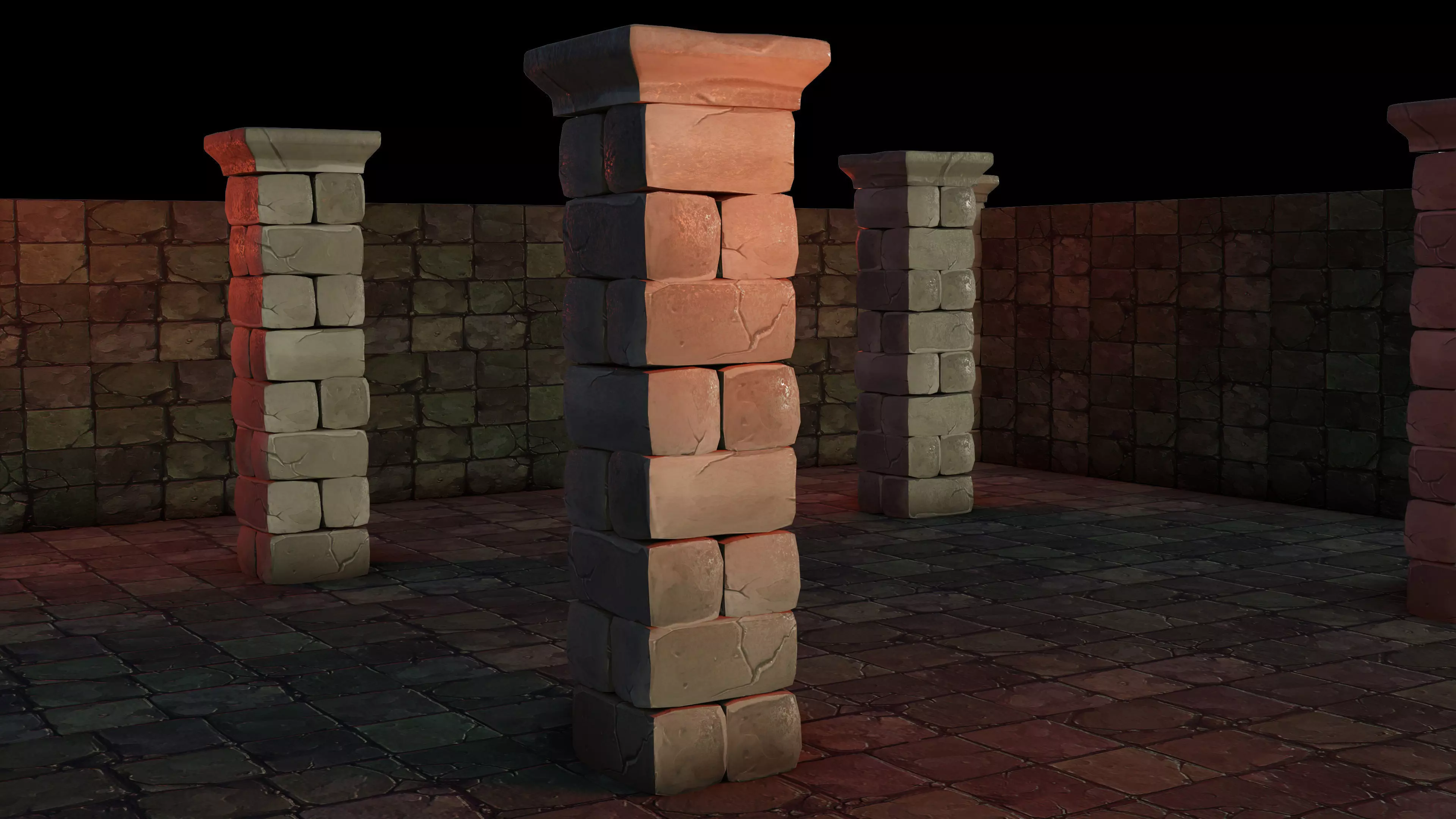Column Stylized Low-poly 3D model Free 3D model_0