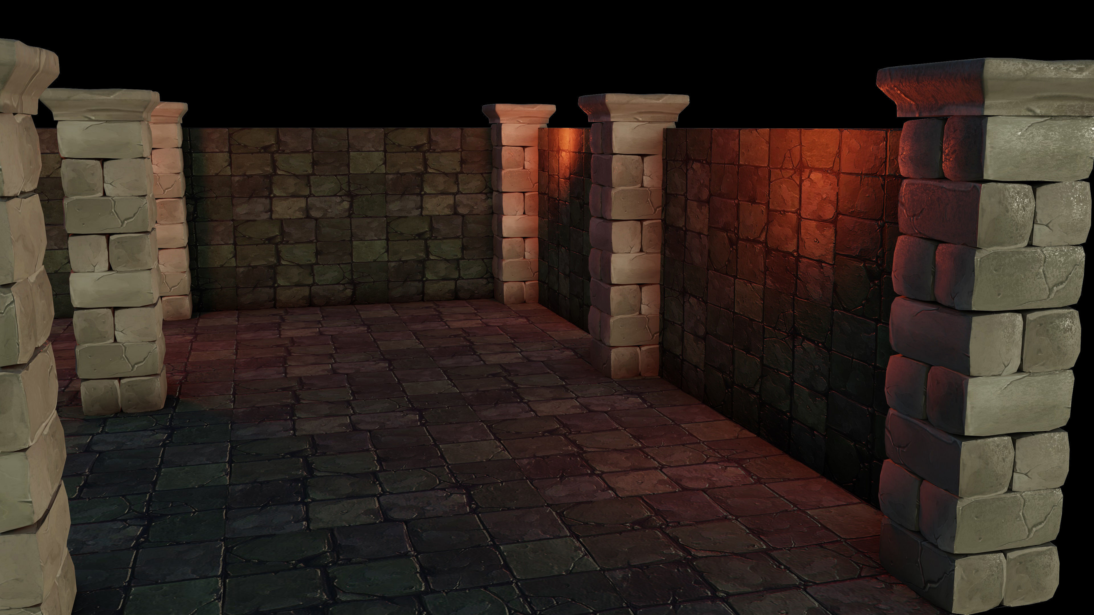 Column Stylized Low-poly 3D model Free 3D model_1