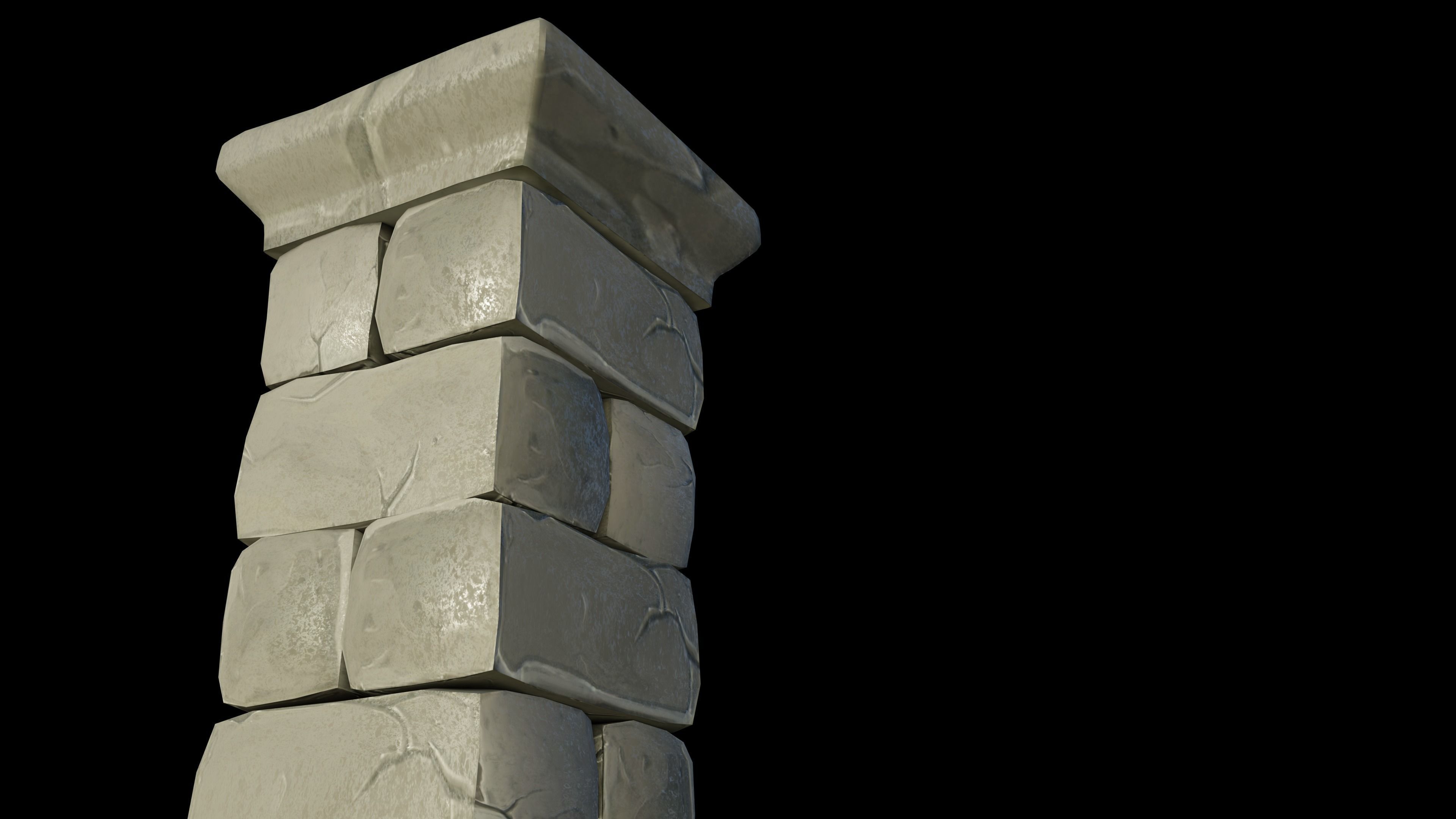 Column Stylized Low-poly 3D model Free 3D model_3