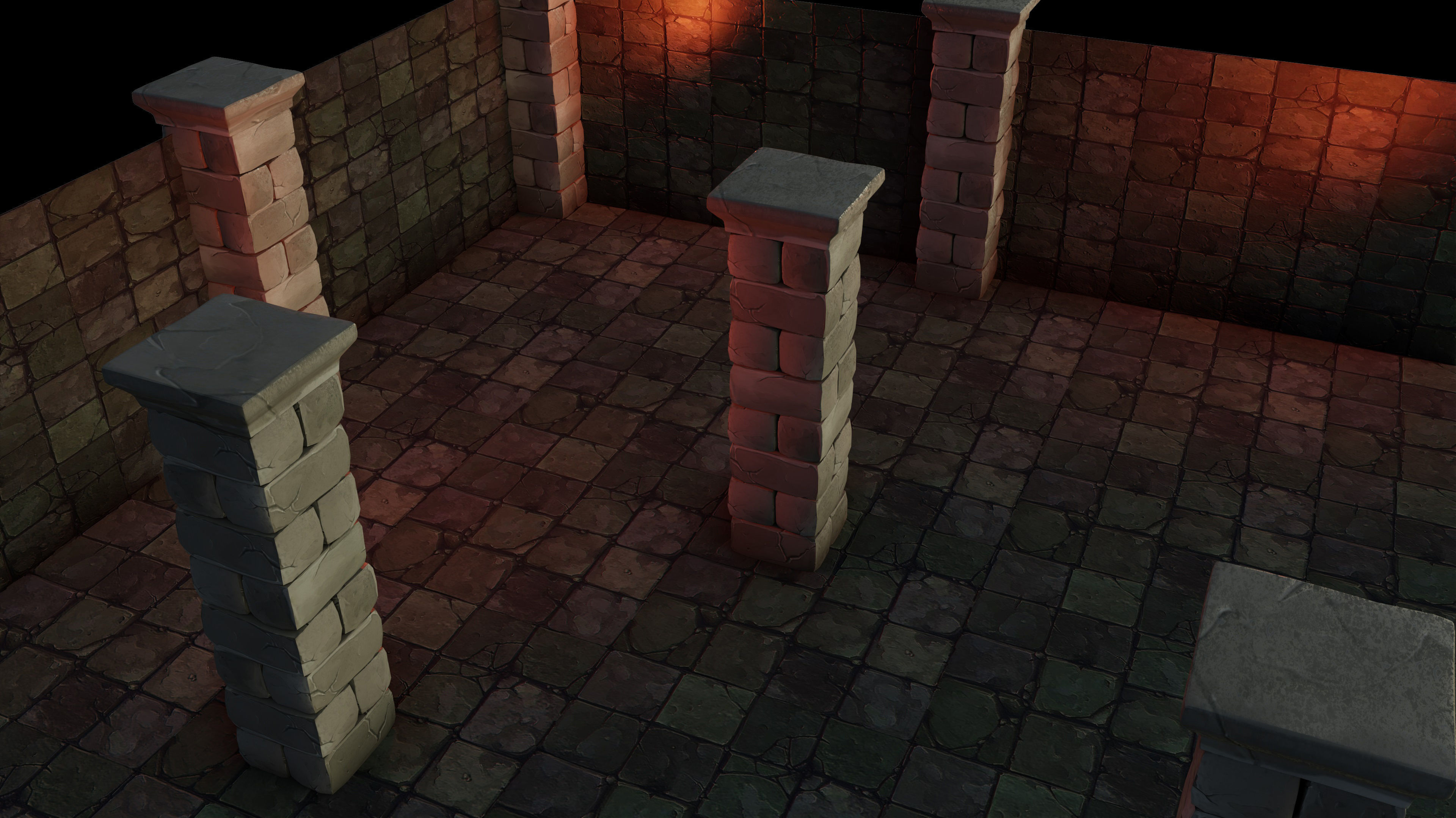 Column Stylized Low-poly 3D model Free 3D model_2