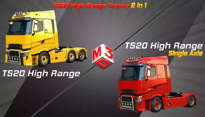 T520 High Range Trucks  2 in 1 3D Model Collection