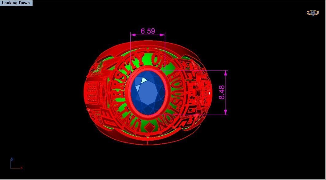 Houston ring  3D print model_4