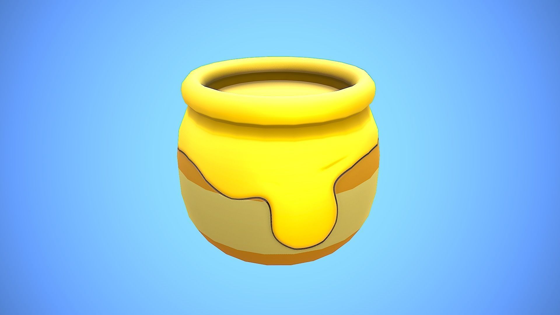 HONEY POT CARTOON STYLIZED Low-poly 3D model_4