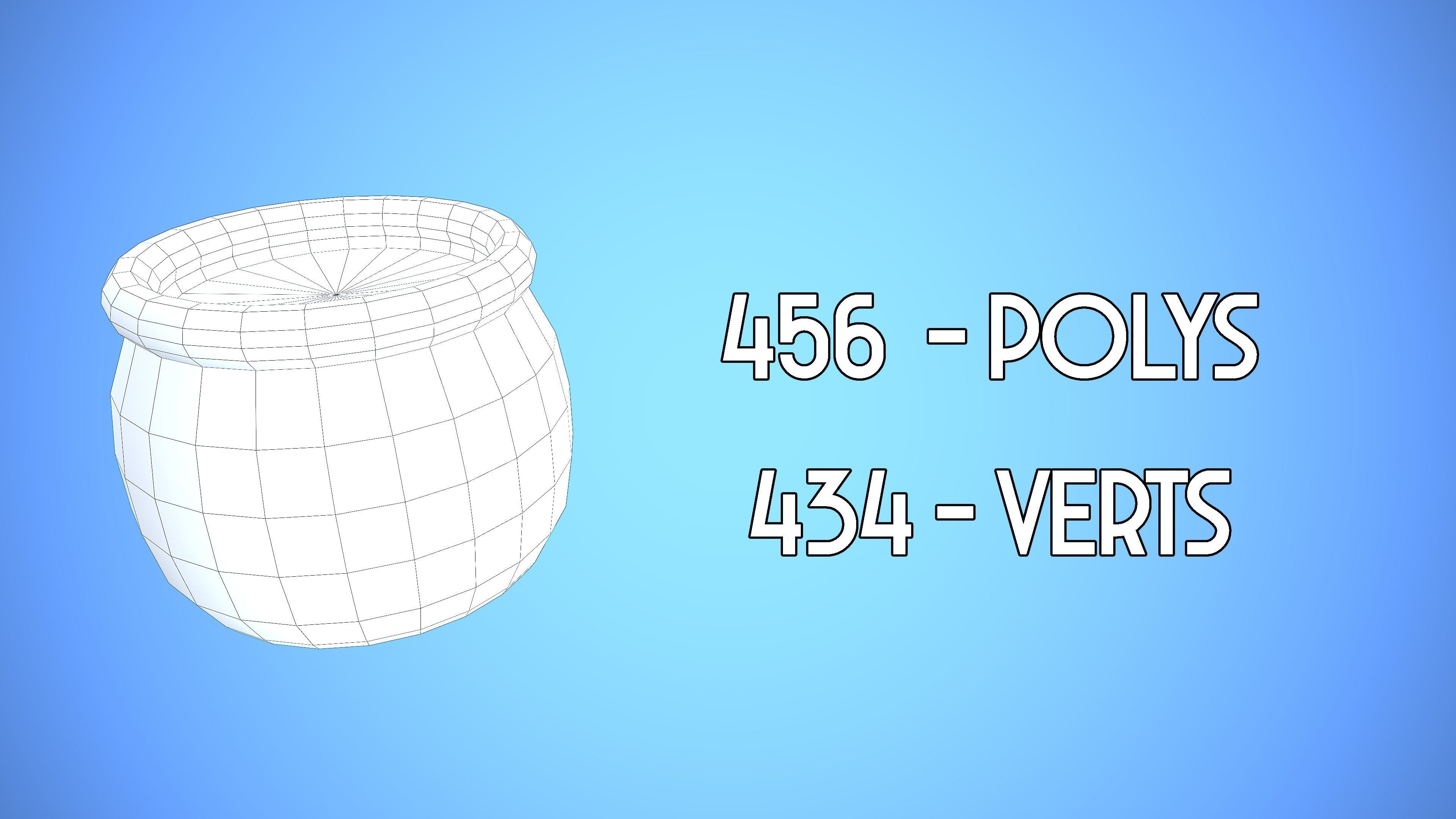 HONEY POT CARTOON STYLIZED Low-poly 3D model_3