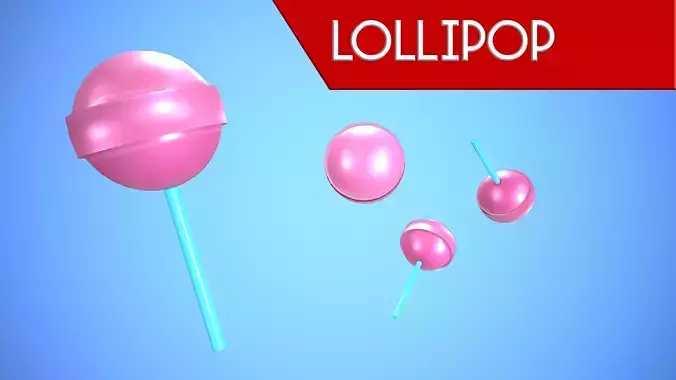 LOLLIPOP CARTOON STYLIZED Low-poly 3D model